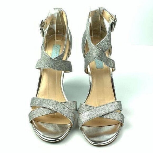 Betsy Johnson blue wedding Cheryl size 9.5 silver - Picture 2 of 7